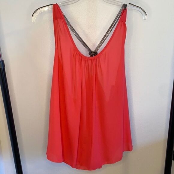 Wet Seal Plus Coral Chain Knot Back Top - Picture 2 of 7